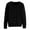 Black, variant on Women's Cardigan Womens Basic Crew Neck Long Sleeve Button Down Cardigan