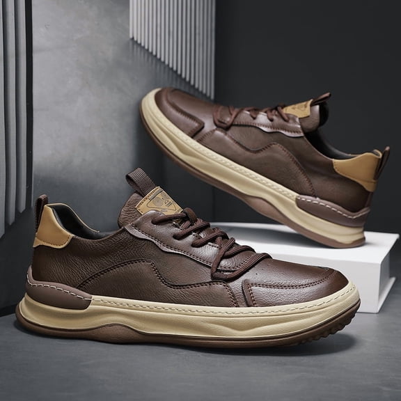 Men'S Low-Top Sneakers - Cushioned PVC Sole,Glossy Synthetic Cover Upper, Non-Slip Traction - Unisex Everyday Comfortable Walking Shoes for Men ,Minimalist Casual Shoes with Arch Support &