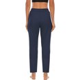 thumbnail image 2 of Hanerdun Women Fitness Pants with Split Hem Female Sports Bottom Navy Blue L, 2 of 6