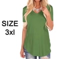 thumbnail image 4 of Camisetas de algodón de manga corta informales de verano para mujer, camisetas con cuello en V y tallas grandes, 4 of 5
