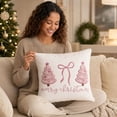 thumbnail image 7 of Christmas Printed Throw Pillow White Plump Festive Decorative Cushion For Sofa Couch Bed Holiday Decor, 7 of 7