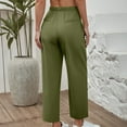 thumbnail image 6 of Hvyesh Women Linen Wide Leg Pants Summer Drawstring Casual Lounge Pant 2025 Beach Travel Vacation Clothes with Pockets, 6 of 9