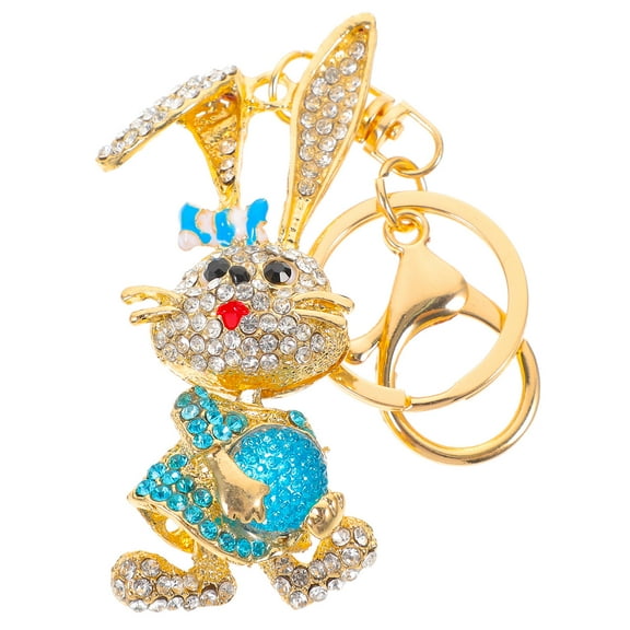 Minkissy Backpack Charm Keychain Cute Blue Metal 1 Piece