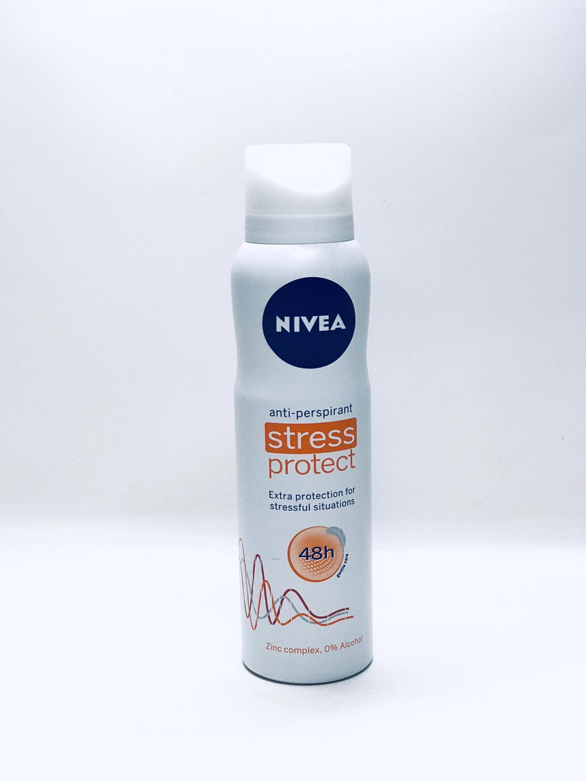 Nivea Stress Anti-Perspirant Zinc Complex 0% Alcohol - 150ml (LOT of 2) -