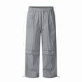 thumbnail image 4 of Women Quick Dry Casual Sweat Pants, Elastic Drawstring High Waist Wide Leg Trousers, Lightweight Breathable Joggers for Sports Street Daily Wear Gray S(S), 4 of 6