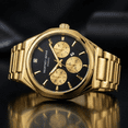 thumbnail image 2 of Geoffrey Beene Men's Black Chronograph Stainless Steel Dress Watch Classic Quartz, Elegant Design, Water-Resistant (Gold), 2 of 9