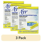 (3 pack) Ayr Saline Nasal Rinse Kit Ref 100 Count