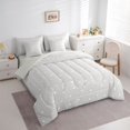 thumbnail image 2 of Manfei Lovely Stars 7-Piece Twin Bedding,Cute Cartoon Polka Dot Bedding Comforter Set,Light Gray,Light Gray Reversible, 2 of 7