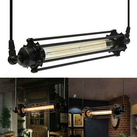 Meigar Vintage Flute Pendant Ceiling Light,Black Industrial Retro Hanging Ceiling Light for Kitchen Bar Bedroom