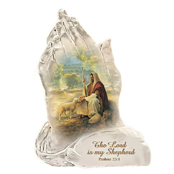 The Bradford Exchange The Lord Is My Shepherd Issue #4 Praying Hands Religious Art Collectible Figurine with Art by Greg Olsen 6-inches