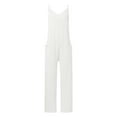 thumbnail image 5 of Womens Jumpers and Rompers Solid Color Casual Pocket Strap Jumpsuit Pantsuits Bodysuit, 5 of 5