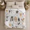thumbnail image 5 of Playful Dog Heads Bows Rainbows Cheerful Painterly, Playful Pet Portrait Pattern, Warm Flannel Blanket for Living Room and Reading Nook, Dog Lovers Friendship Gift, Pet Lover Home Decor, 5 of 9