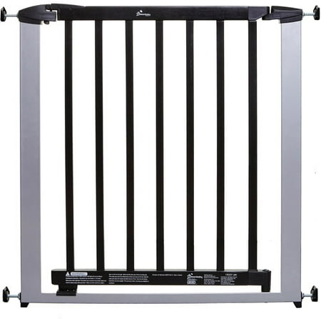 Dreambaby Windsor Auto Close Security Gate, Silver Metal w/ Dark Wood