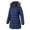 Navy, variant on HVEOO Women's Long Winter Coat Waterproof Quilted Puffer Jacket with Hood, Black