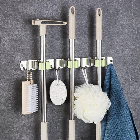

1/2/3/4/5 Hook Wall Mounted Mop Organizer Holder Brush Broom Hanger Storage Rack