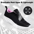 thumbnail image 2 of CZV Women's Breathable Mesh Walking Shoes, Lightweight Casual Sneakers, Comfortable Running Shoes for Gym, Work, Daily Wear and Travel.White&black&pink, 2 of 8