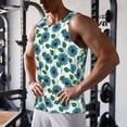 thumbnail image 5 of Gukieu Blue Sunflowers Print Men's Quick Dry Fitness Vest, Round Neck Sleeveless Fitness Bodybuilding Top-3X-Large, 5 of 7