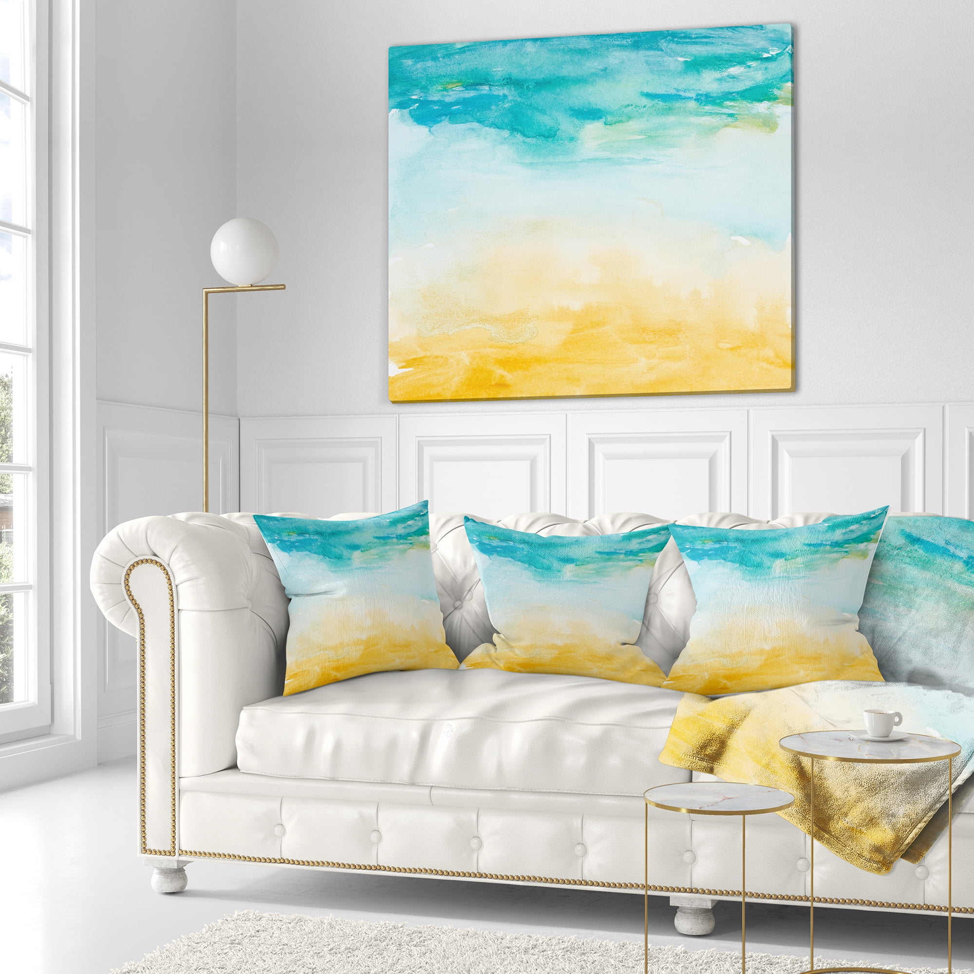 Designart Soil and Sky Strokes - Landscape Printed Throw Pillow - 16x16