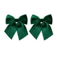 thumbnail image 2 of Velvet Christmas Bows 2-Pack for Tree Decorations and Gift Wrapping - Small Holiday Accents for Wreaths, Crafts, and Party Decor, Perfect for Home Festive Settings(Green), 2 of 6