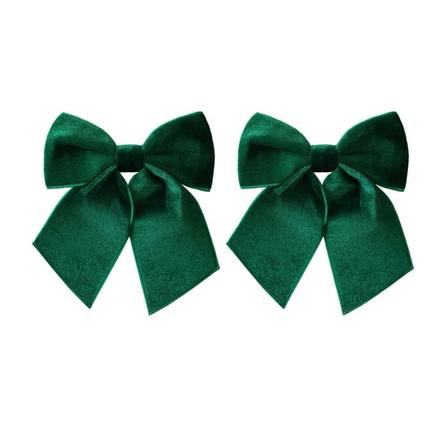 Cheapark 2pcs Small Velvet Christmas Bows - Versatile Decor for Tree, Wreath, Gift Wrap & Snack Bags, Festive Design for Home & Party