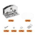 thumbnail image 3 of Uxcell 2pcs 90 Degree Glass Hinge for 5-7mm / 0.22"-0.28" Zinc Alloy Cupboard Cabinet Hinge, Bright Silver, 3 of 4