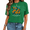 1-Green, variant on UNISHE Women's Flower Market California Poppy Floral Letter Graphic Short Sleeve Crew Neck Daily Casual Wear Tops