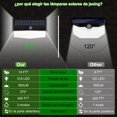 thumbnail image 4 of JSXing Luces Solares,318 LED Lampara Solar Exterior Sensor de Movimientocon 3 Modos, 270&deg; de Iluminaci&oacute;n de Gran Angular, IP67 A Prueba de Agua,Solar Luz para Jard&iacute;n Casa, 4 of 7