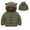 Army Green, variant on BRGZLK Boys Girls Winter Outerwear Coats, Baby Cute Solid Color Full-Zip Fleece Padded Lightweight Warm Winter Quilted Hooded Coat Black 7-8 Years