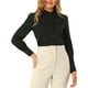 thumbnail image 1 of Camisas de manga larga con cuello de pie y botones para mujer INSPIRE CHIC XS negras, 1 of 1
