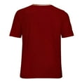 thumbnail image 4 of Yaoyar Men's Fashion Muscular Print T-Shirt Splicing Fitness Round Neck Short Sleeve T-Shirt Big and Tall Wine,XL, 4 of 5