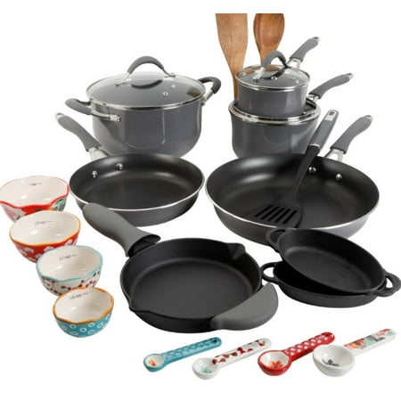 

The Pioneer Woman Frontier Speckle Gray 24-Piece Aluminum Cookware Combo Set