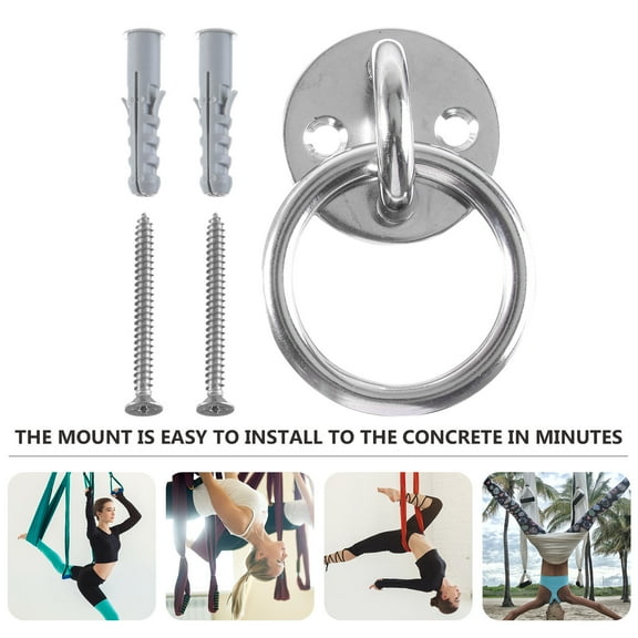 LULULION 1Set Fixed Disk Ceiling Mount for Suspension Trainer with Strong Steel Handles for Yoga Workouts