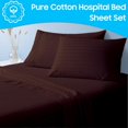 thumbnail image 2 of Piece Hospital Bed Sheet Set Egyptian Cotton Thread Count Soft and Comfy Size X with Deep Pocket Light Stripe, 2 of 8