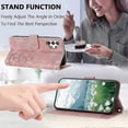 thumbnail image 4 of For Samsung Galaxy A32 5G M32 5G Case Tulip Leather Phone Cover with 5 Card Slots Wallet - Pink, 4 of 5