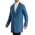 thumbnail image 4 of Abrigos INSPIRE CHIC para hombres, abrigo largo de un solo botón con cuello notch, color azul, talla S, 4 of 4