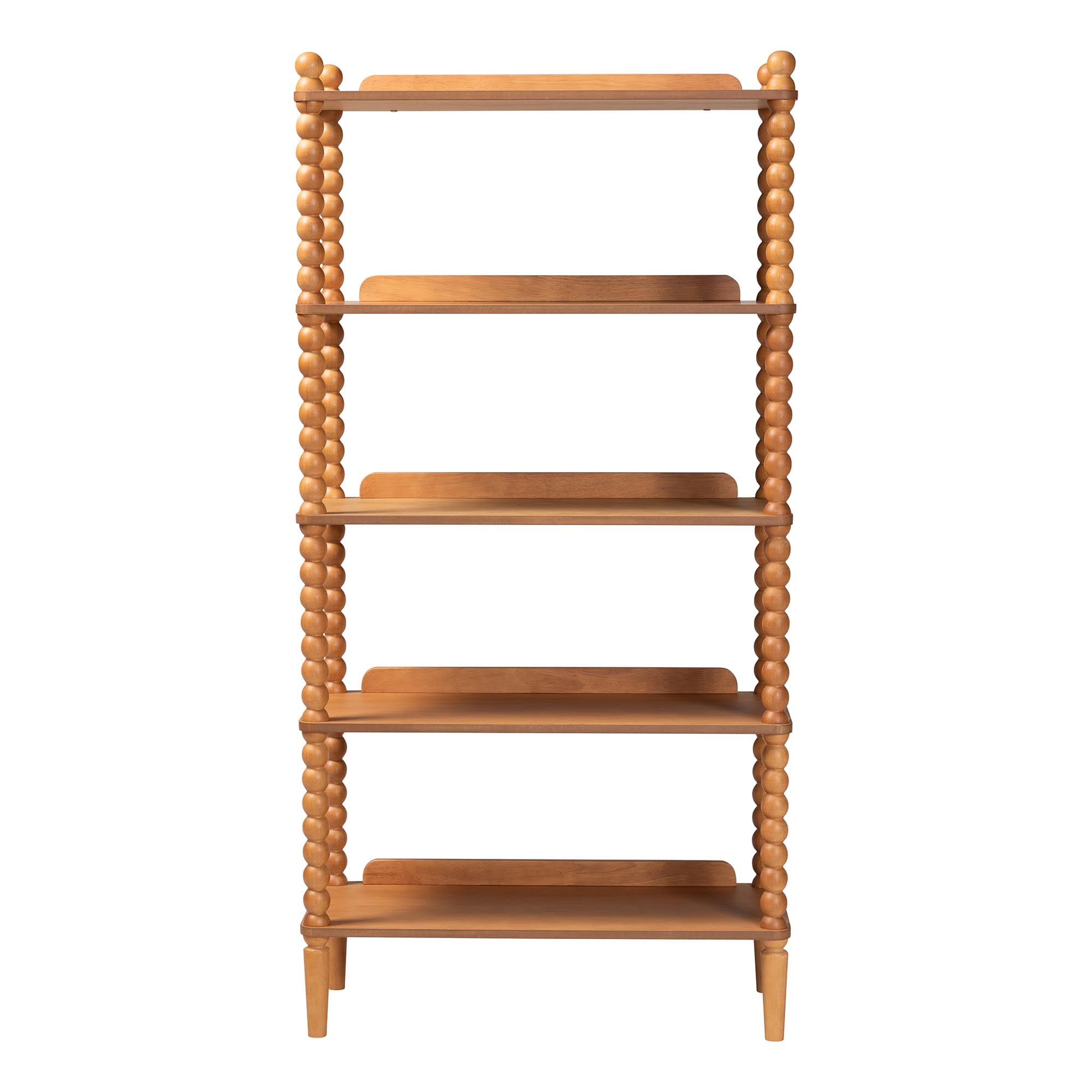 Baxton Studio Lucera Farmhouse Display Shelf, 5-Tier, Oak Brown