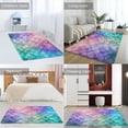 thumbnail image 2 of Colorful Gradient Fish Scale Texture Mermaid Home Decor Living Room Carpet Non-slip Hotel Lobby Floor Mat Kitchen Bedroom Entrance Doormat Mats, 2 of 7