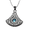 Black, variant on Wollet Stainless Ssteel Necklace Pendant with Inlaid CZ Stone Volcanic Stone for Women