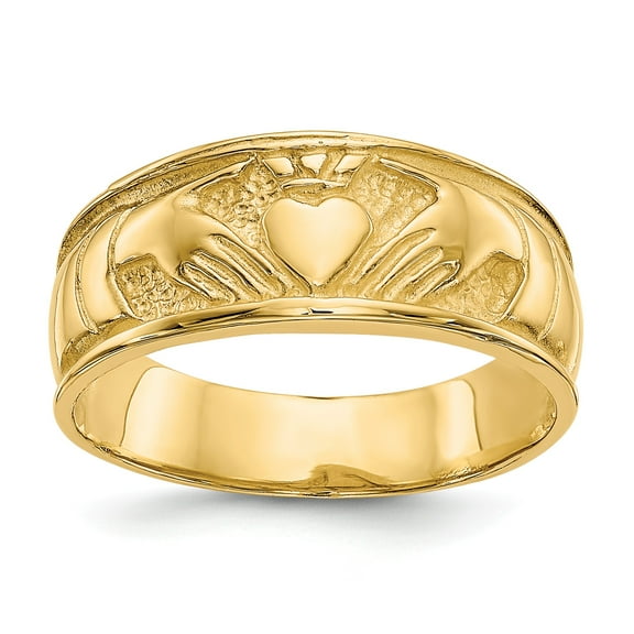14k Ladies Claddagh Ring in 14k Yellow Gold - Size 6