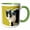 Green/White, variant on 3drose, Grey and White Tuxedo Cat Vector Art, 11oz Two-tone Yellow Mug