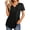 Black, variant on Womens Tunic Tops Casual Short Sleeve Shirts V Neck Button Pleated Blouses Floral Summer Tops