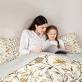 thumbnail image 4 of Erosebridal Gold Floral Queen Comforter Set, Chic Bird Bedding Comforter Set for Girls, Gray Reversible, 3pcs, 4 of 6
