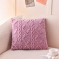 thumbnail image 2 of Decorative Throw Pillow Covers Textured Faux Soft Square Pillow Cover for Sofa Couch Living Room Mauve Purple 18 X 18 Inches Single Pack, 2 of 6