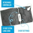 thumbnail image 4 of Electric Heating Pad 12"x24" for Back Pain Relief, Fast Heating Shoulder Wrap with 3 Heat Settings, 9' Cord, Moist Heating Option (Gray) - Dr Relief / SUNAID, 4 of 10