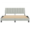 thumbnail image 3 of vidaXL Bed Frame with Headboard Light Grey 152x203 cm Velvet, 3 of 5