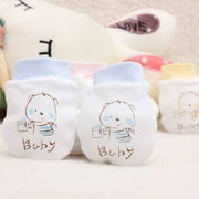 Angle View: New 1Pair Cotton Baby Anti Scratching Gloves Newborn Gloves Protection Baby Mittens Glove Infant Accessories Blue