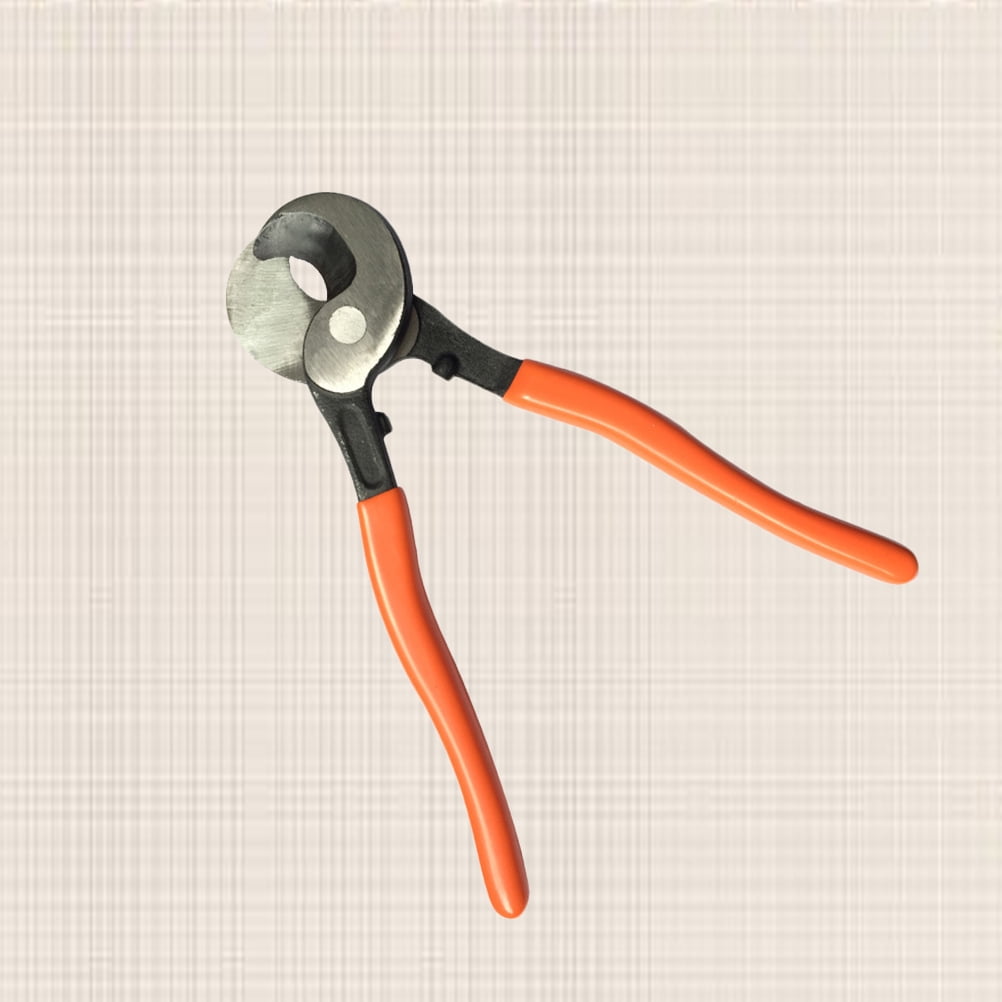 FRCOLOR Heavy Duty Ratchet Cable Cutter with Steel Construction for Wire Cutting Use  Orange  Compact Design and Secure Grip