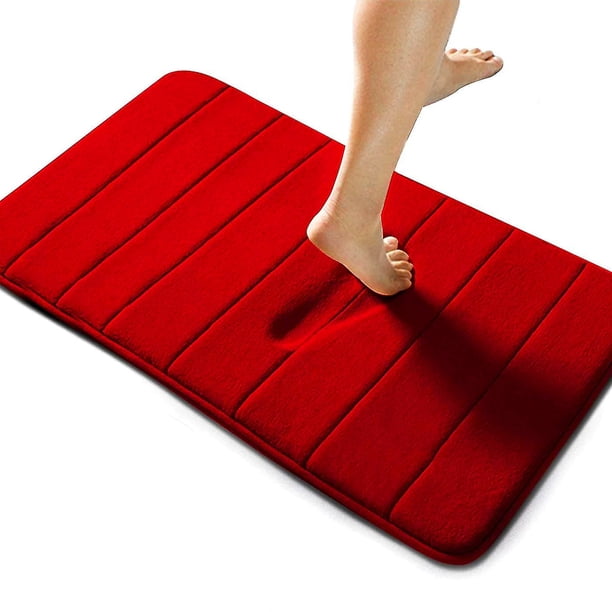Alfombra de baño de espuma viscoelástica, alfombra de baño ultra suave, antideslizante y absorbente, lavable a máquina, cómoda y gruesa alfombra de baño para piso de baño, bañera y ducha