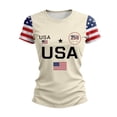 thumbnail image 2 of Women USA 250th Anniversary Shirt Patriotic Independence Day Shirt Women Casual Crew Neck Short Sleeve Top, 2 of 6