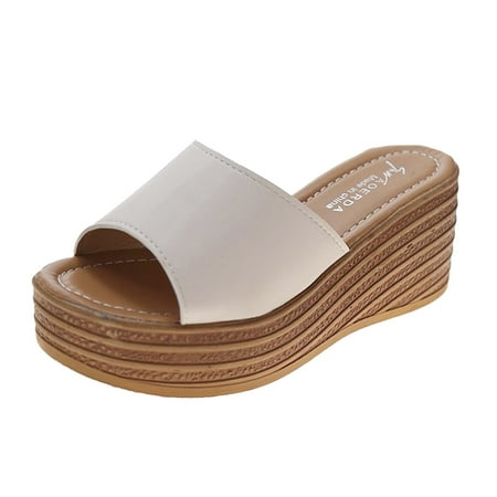

adviicd Wedge Sandals for Women Wedge Sandals for Women Thong Fashion Summer Women Sandals Wedge Heel Middle Heel Thick Fashion Slides for Women Sandals